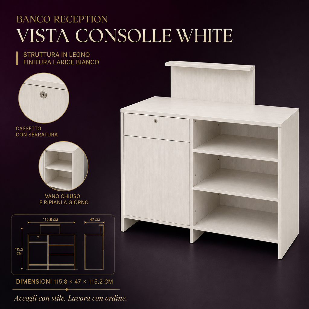 Banco Reception Vista Consolle White – Larice Bianco