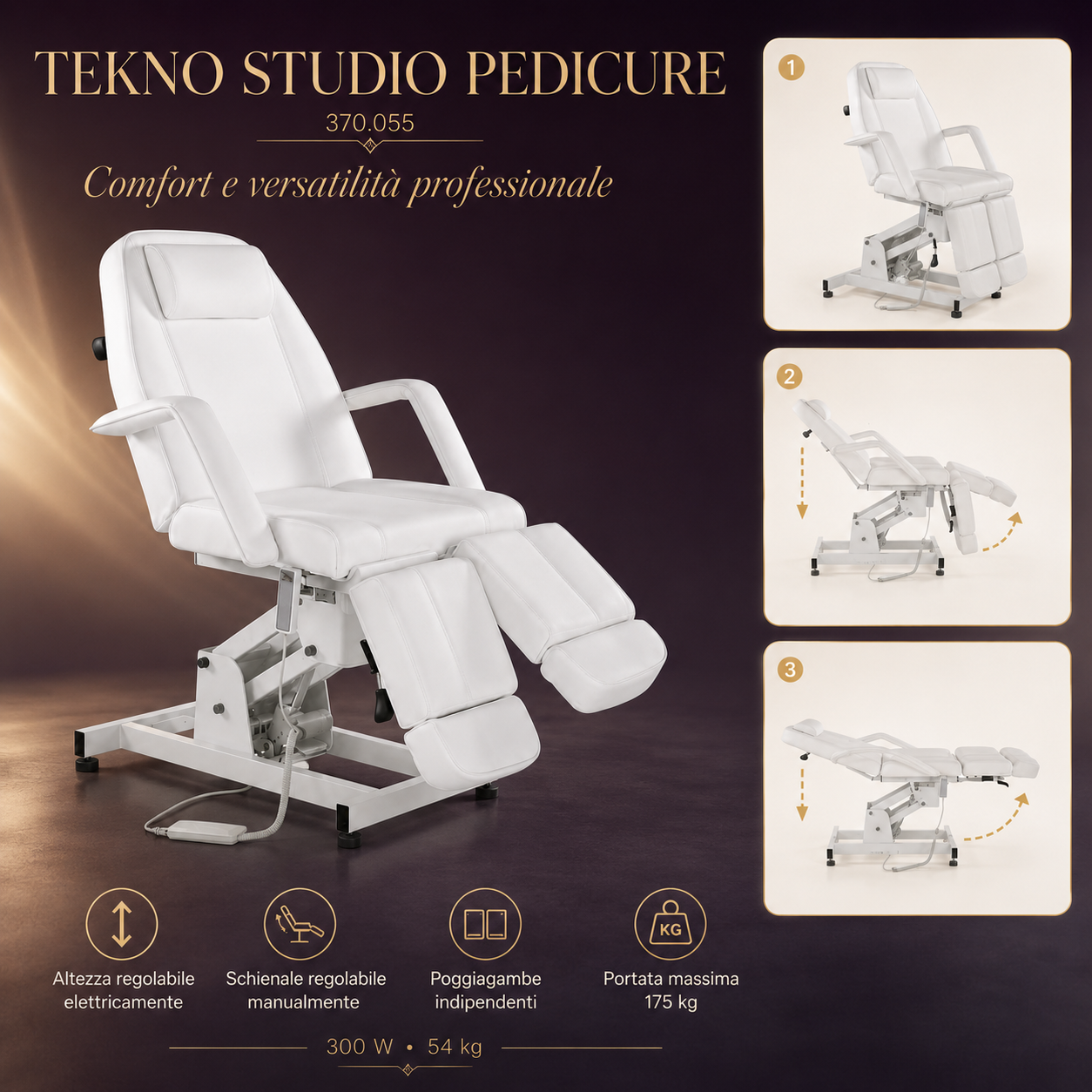 Poltrona Pedicure Elettrica Tekno Studio – Bianco