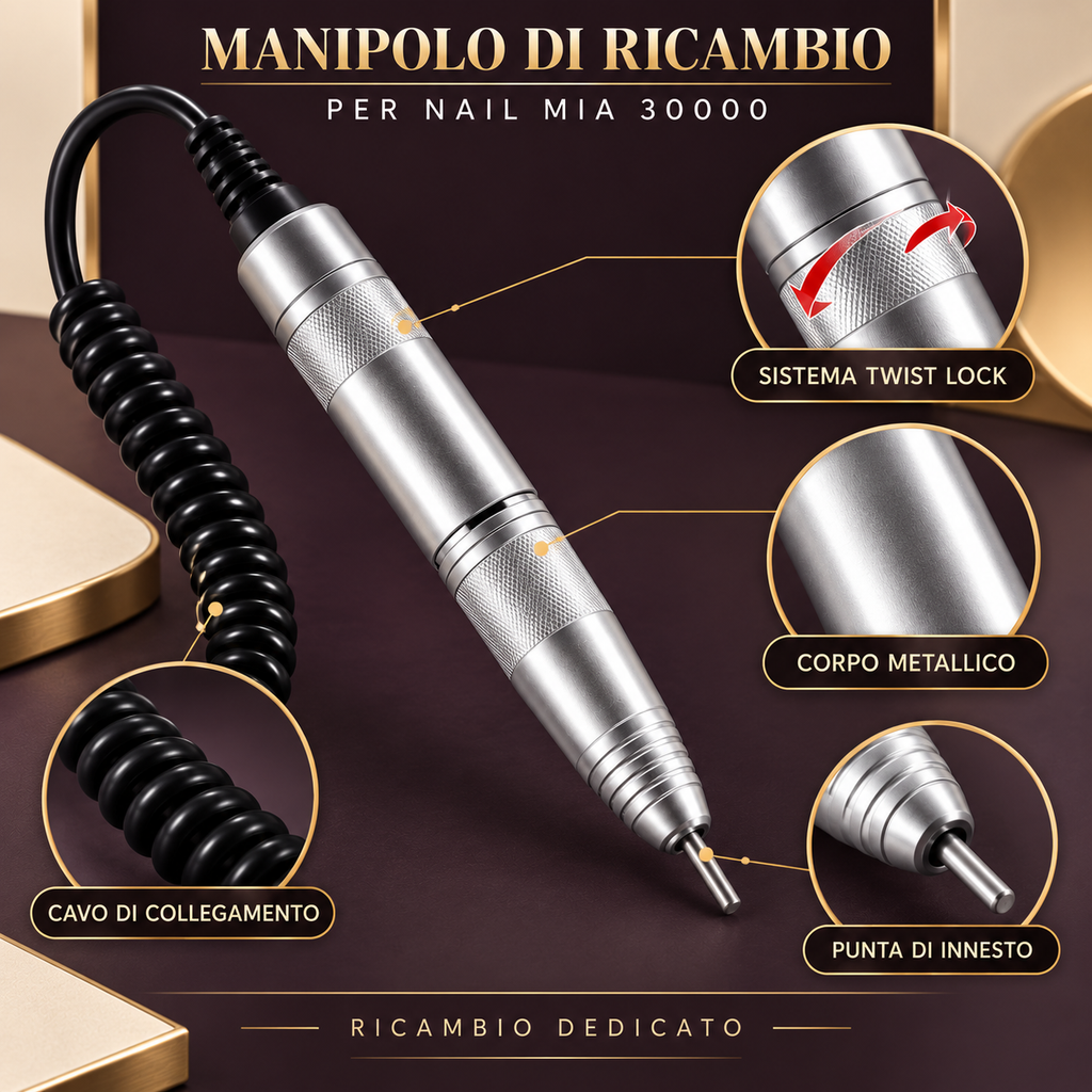 Fresa Professionale Nail Mia 30000 con Manipolo Twist Lock