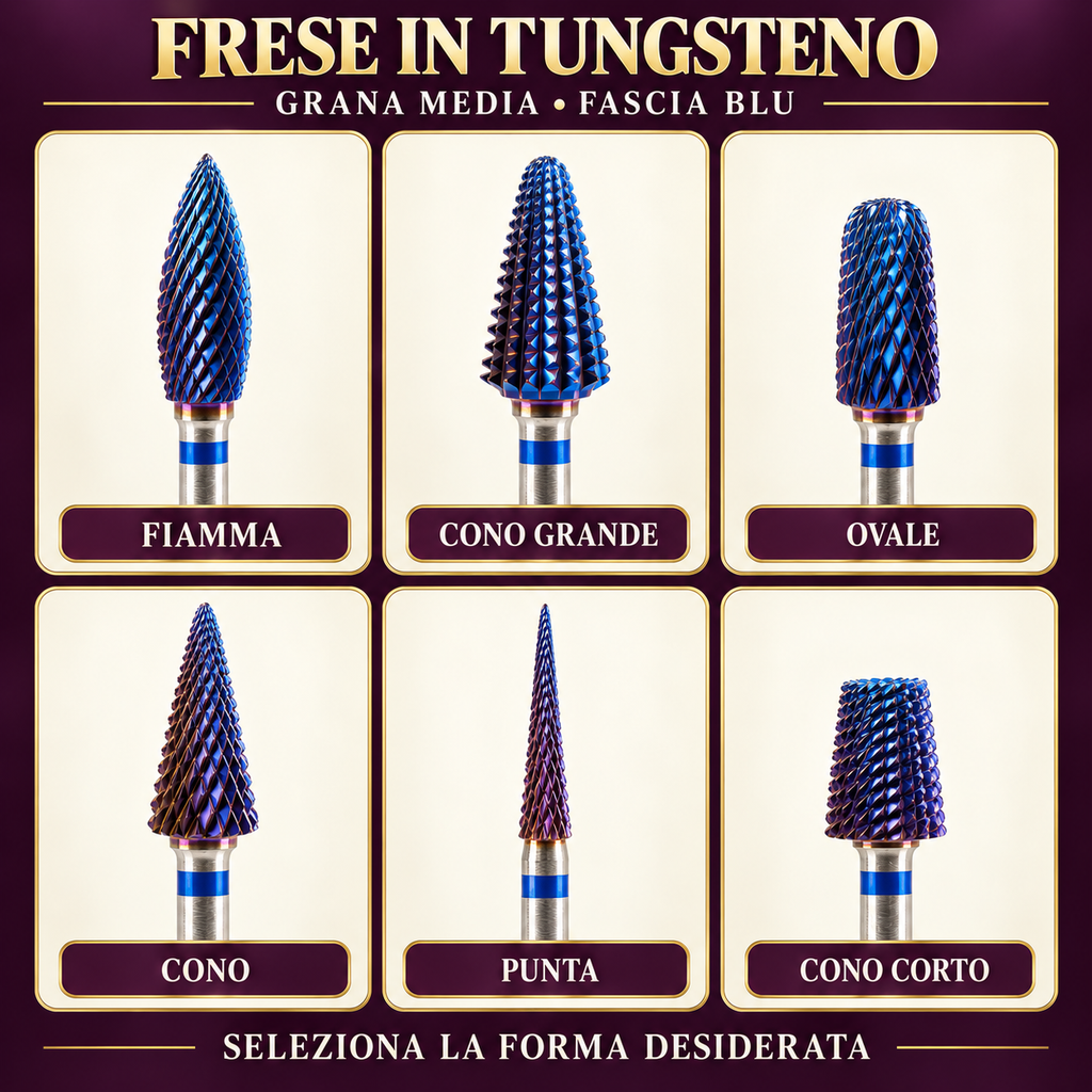 Frese Professionali in Tungsteno Long Life – Grana Media e Fine