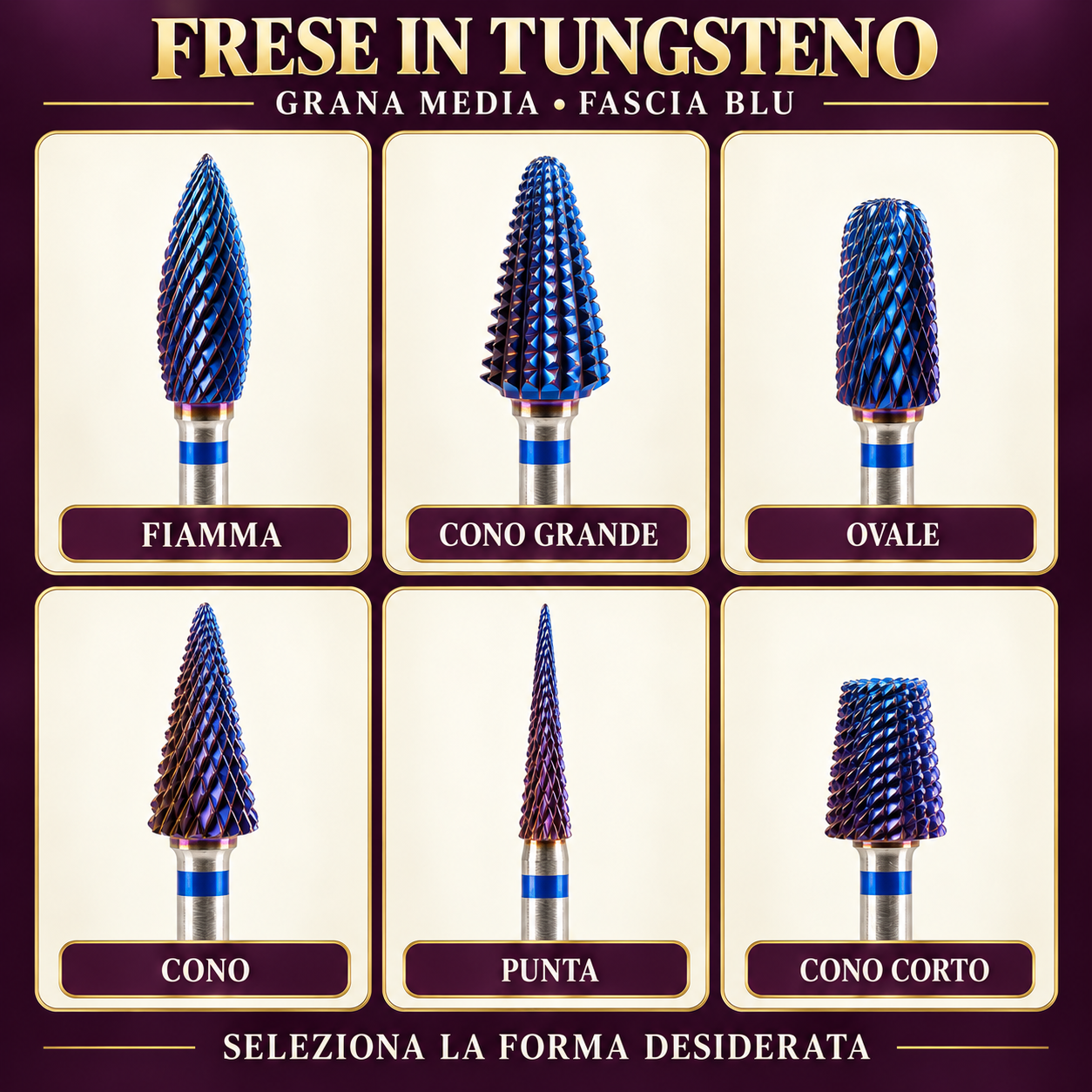 Frese Professionali in Tungsteno Long Life – Grana Media e Fine