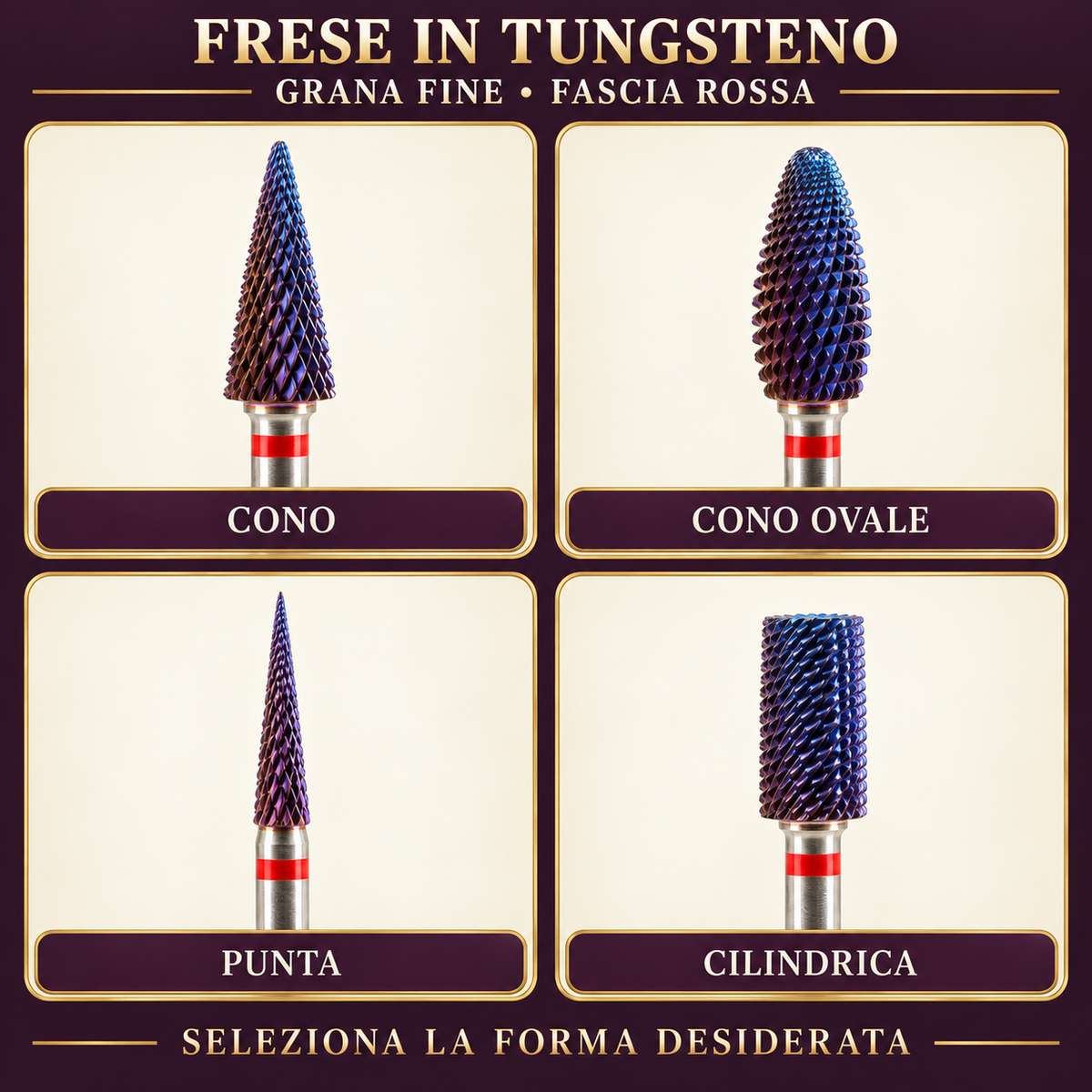 Frese Professionali in Tungsteno Long Life – Grana Media e Fine