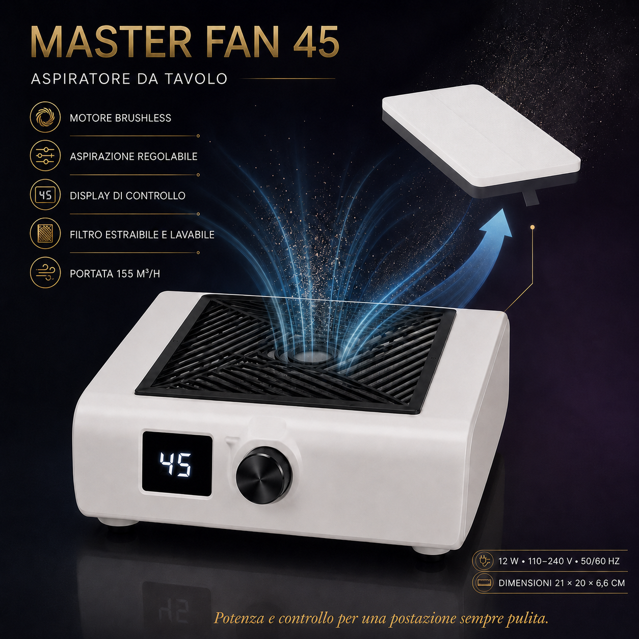 Aspiratore da Tavolo Master Fan 45 con Motore Brushless