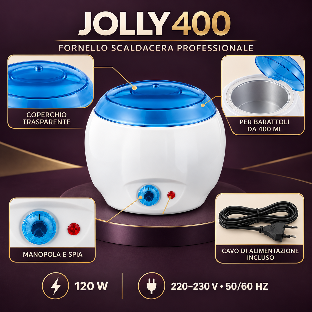 Fornello Scaldacera Professionale Jolly 400 per Barattoli da 400 ml