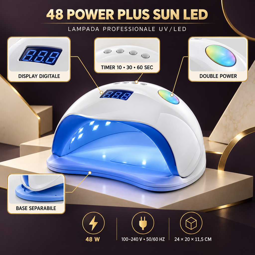 Lampada Professionale UV/LED 48 W Power Sun per Gel