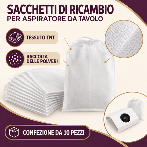 Aspiratore da Tavolo con Sacchetti Monouso di Ricambio