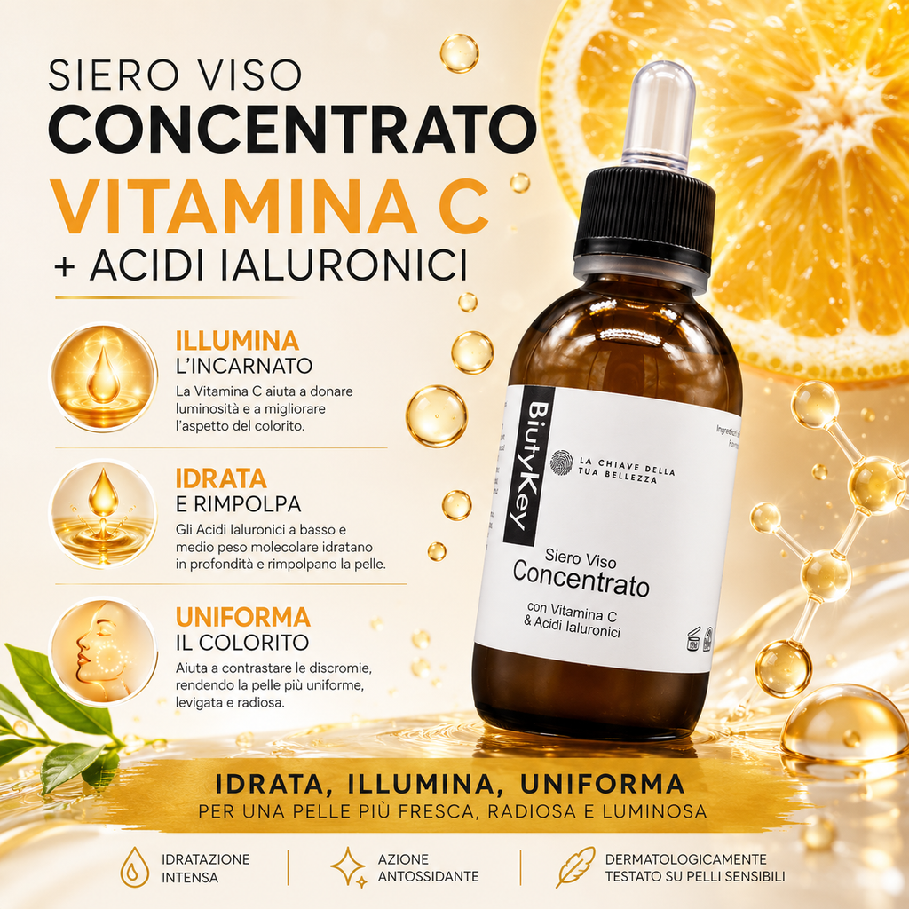 Siero Viso Concentrato “Vitamina C” e Ialuronici 50 ml