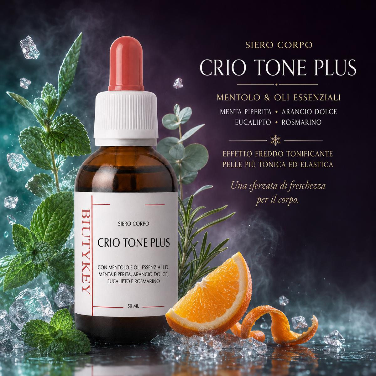 Siero Corpo Crio Tone Plus Tonificante con Mentolo e Oli Essenziali 50 ml