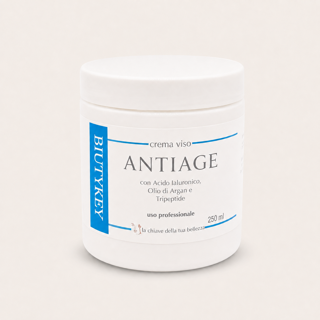 Crema Viso Antiage con Acido Ialuronico, Olio di Argan e Tripeptide – 250 ml