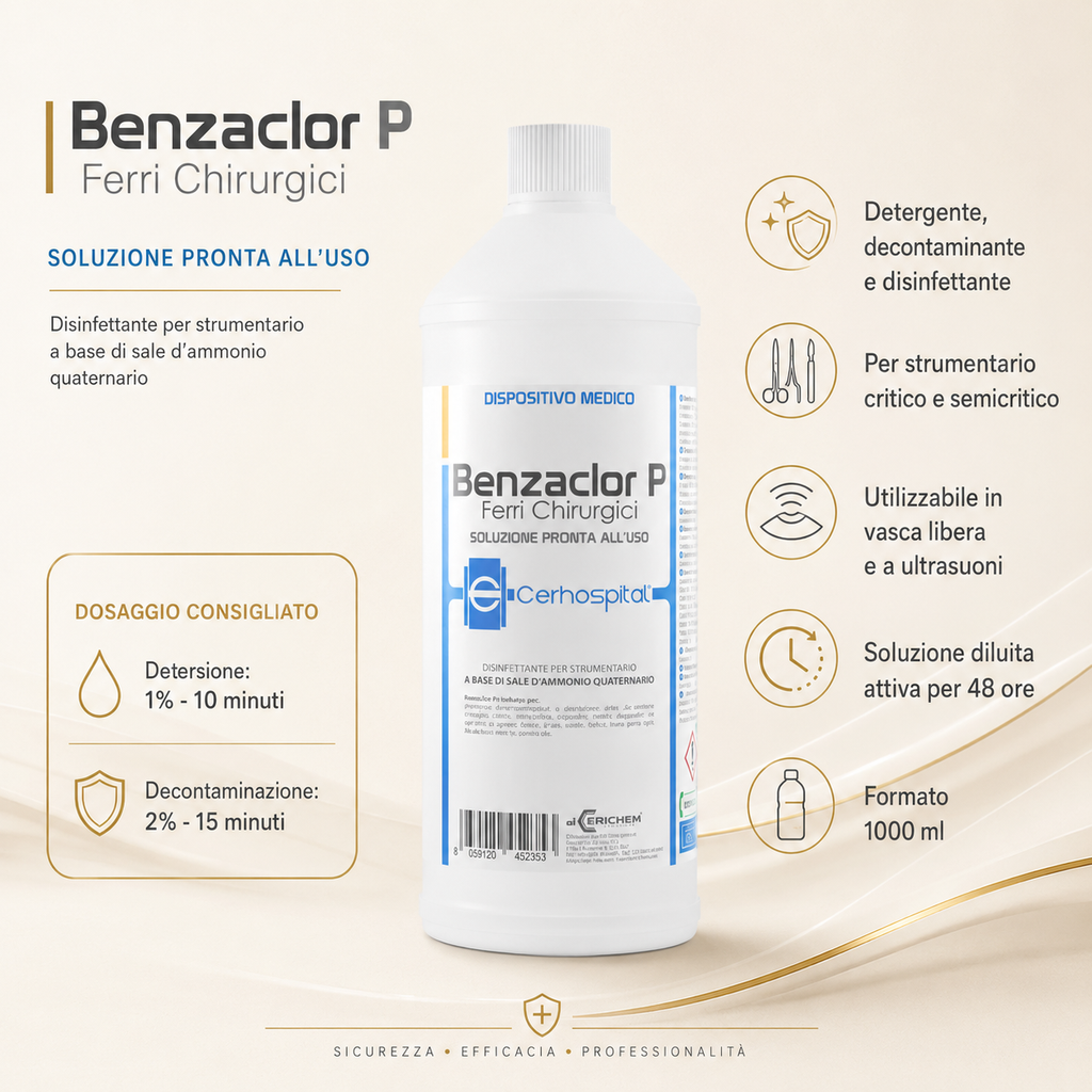 Liquido Disinfettante Per Strumenti Benzaclor P. 1000ml