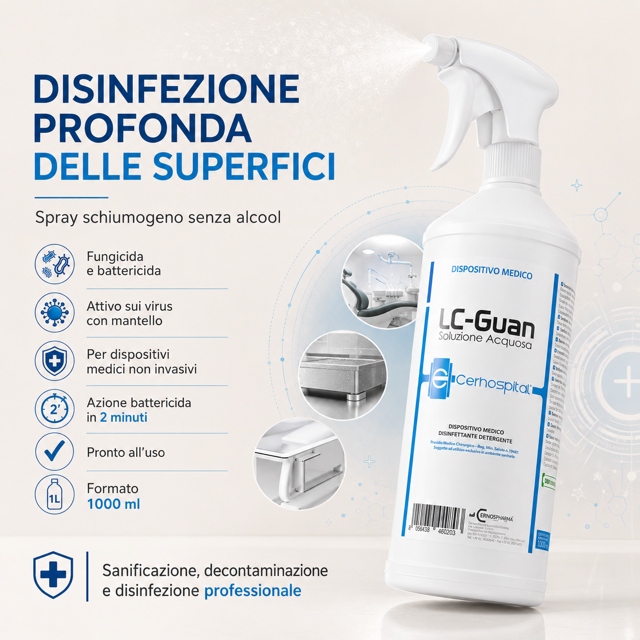 Spray Disinfettante Superfici Lc-Guan 1000 ml