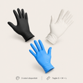 Guanti Nitrile Neri/Bianchi/Blu, confezione da 100 pz