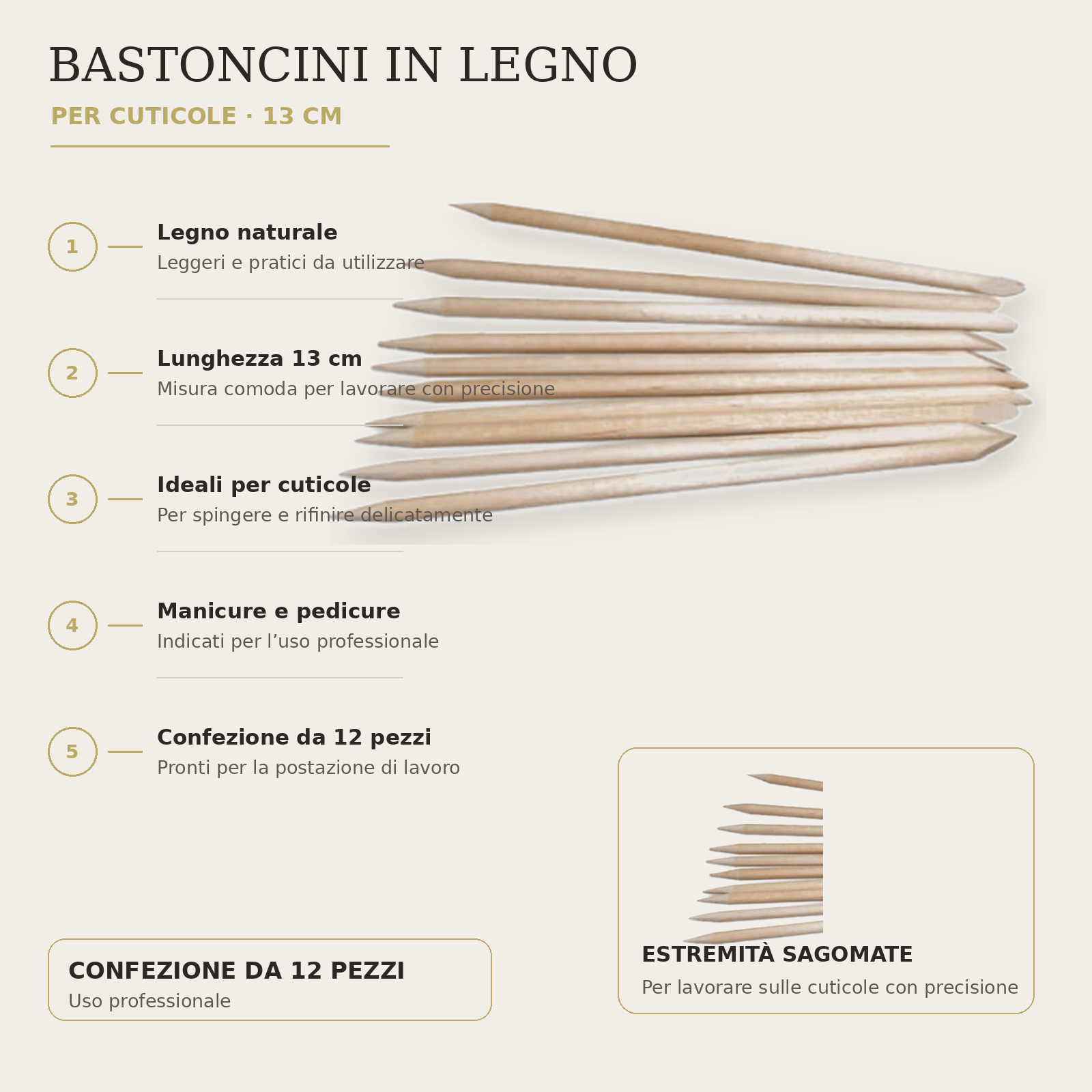 Bastoncini In Legno conf. 12 pz