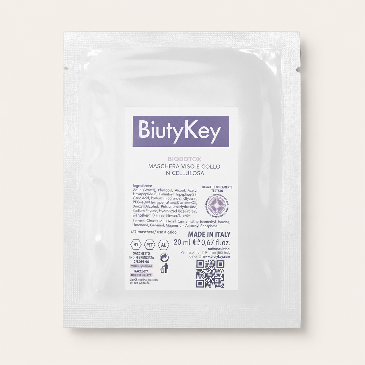 Maschera Monodose con Biobotox 20 ml