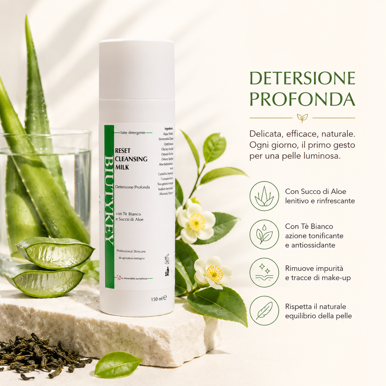 Latte Detergente Tè Bianco e Aloe 150ml