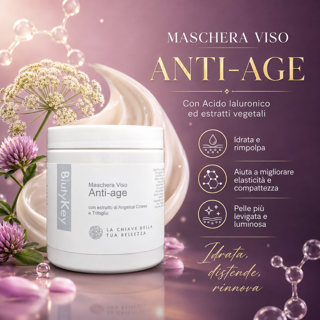 Maschera Viso Anti-Age con Estratto di Angelica Cinese e Trifoglio 250 ml