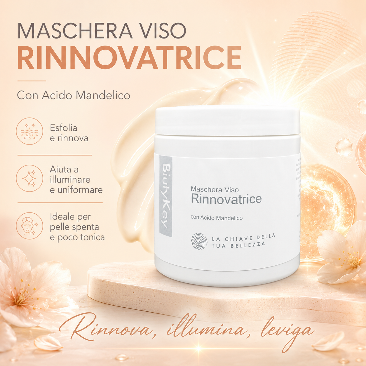 Maschera Viso Rinnovatrice Acido Mandelico 250 ml