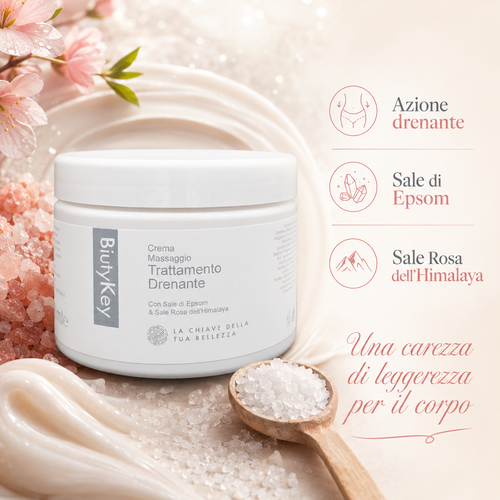 Crema Massaggio Trattamento Drenante Sale Rosa 500 ml