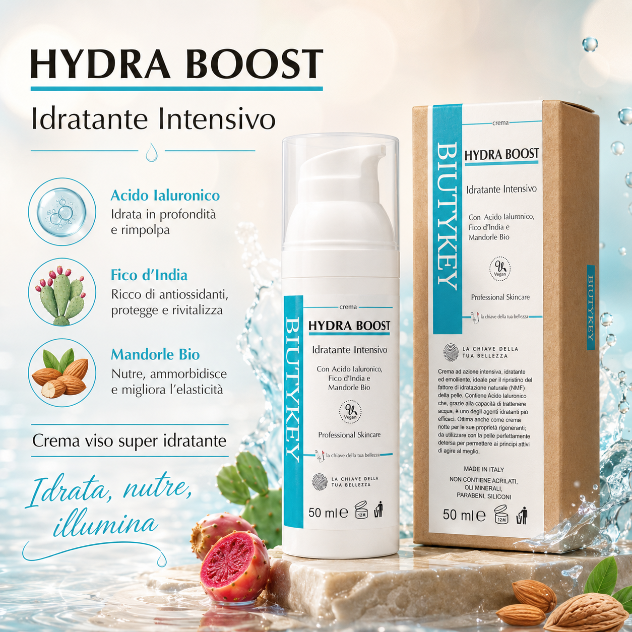 Crema Viso Super Idratante Acido Ialuronico 50 ml