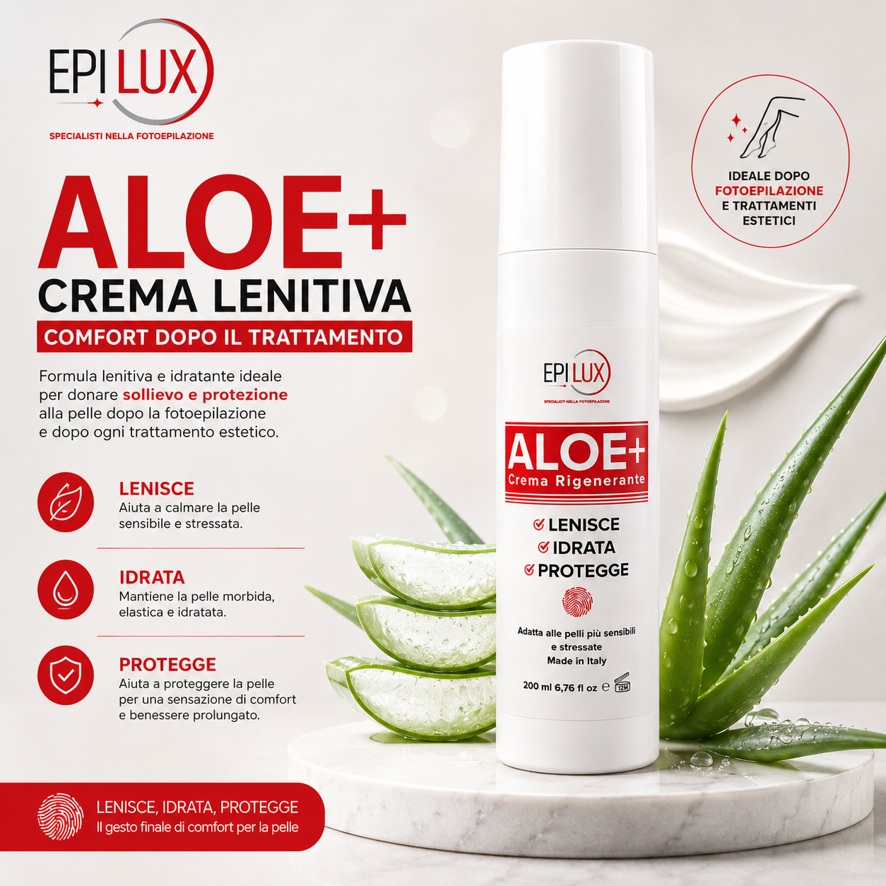 Crema Corpo Lenitiva Aloe+ EPILUX 200ml