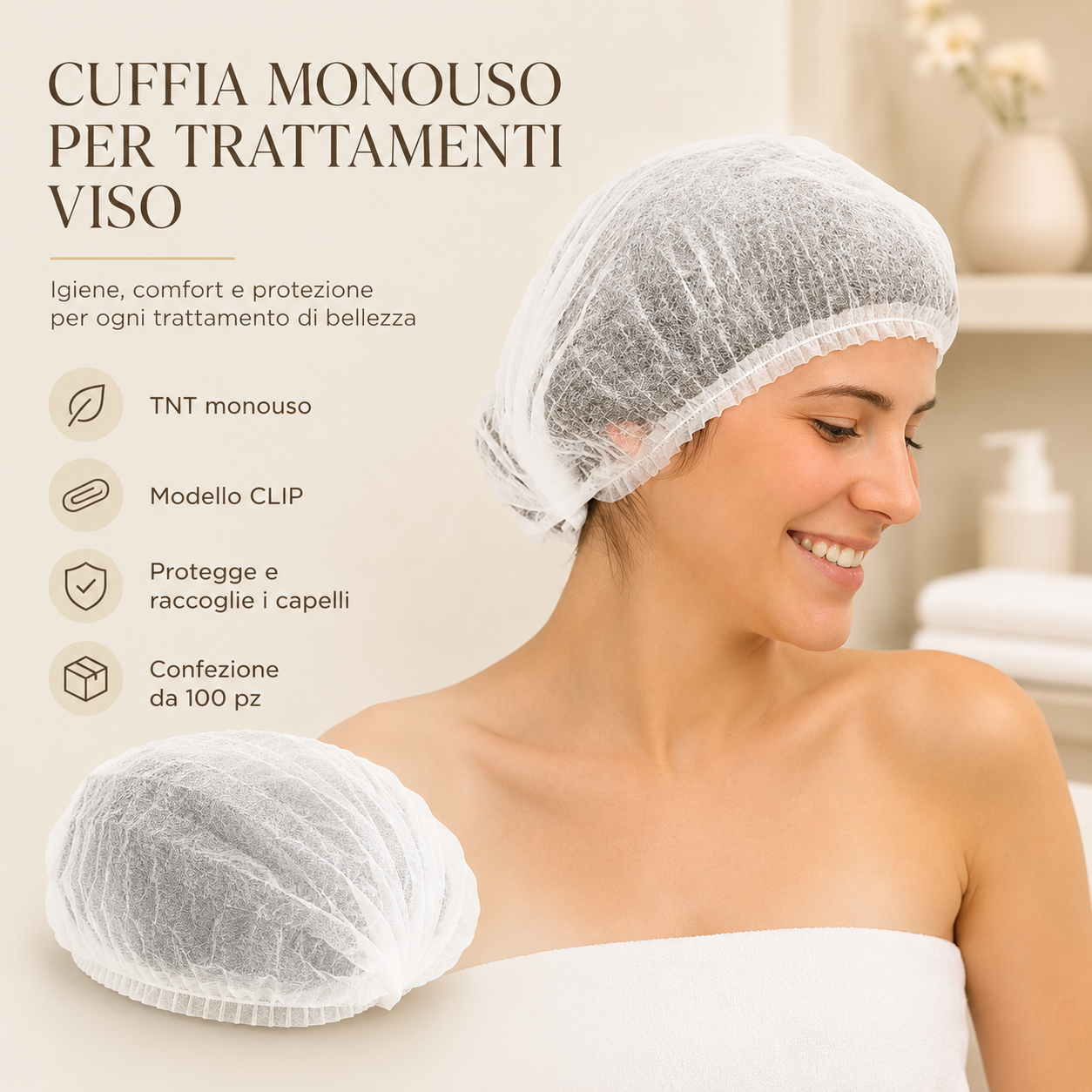 Cuffia Capelli in TNT 100pz