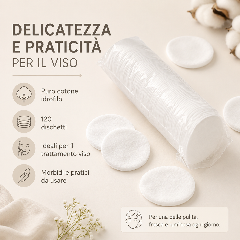 Dischetti Di Puro Cotone Idrofilo 120pz