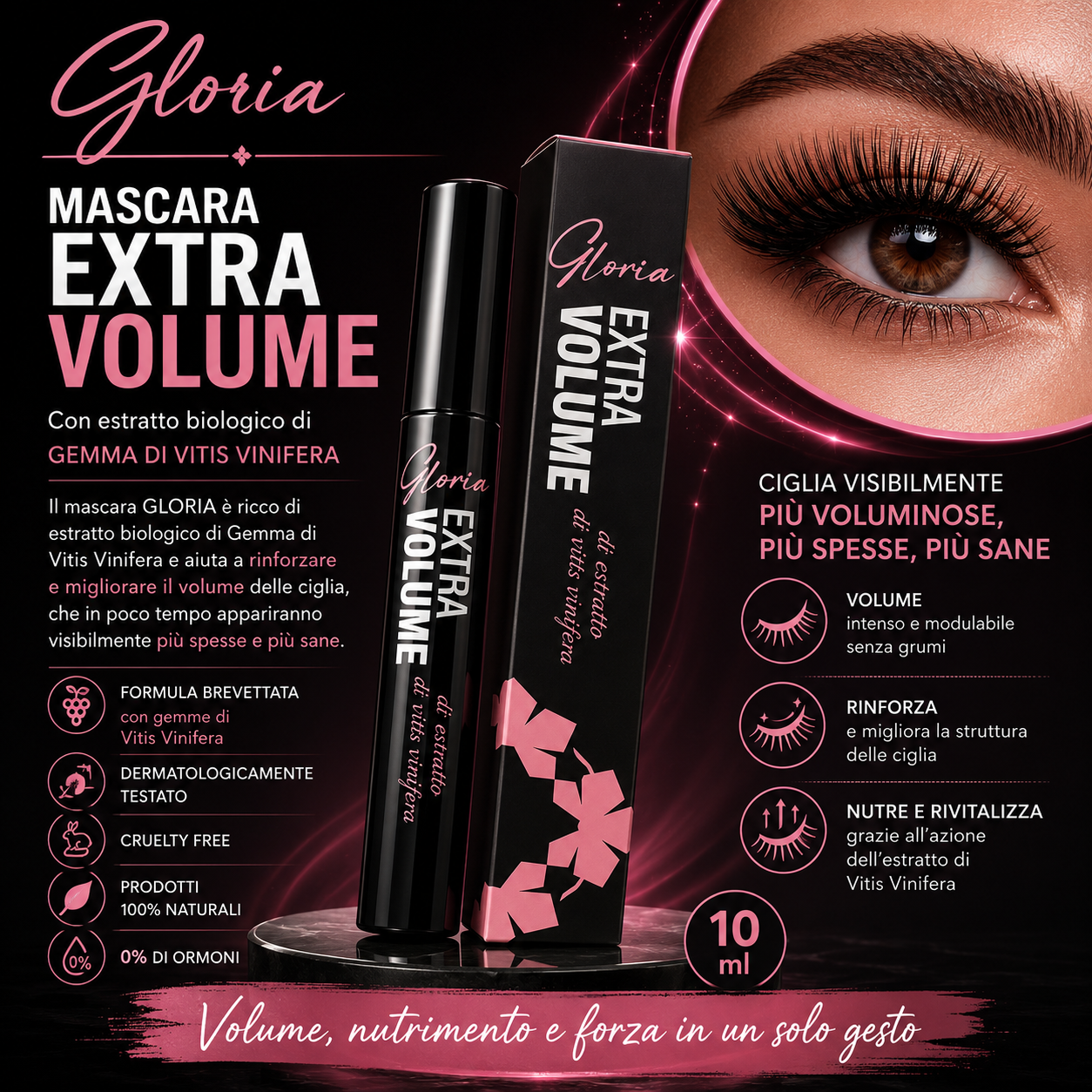 Mascara Gloria – ExtraVOLUME 10 ml