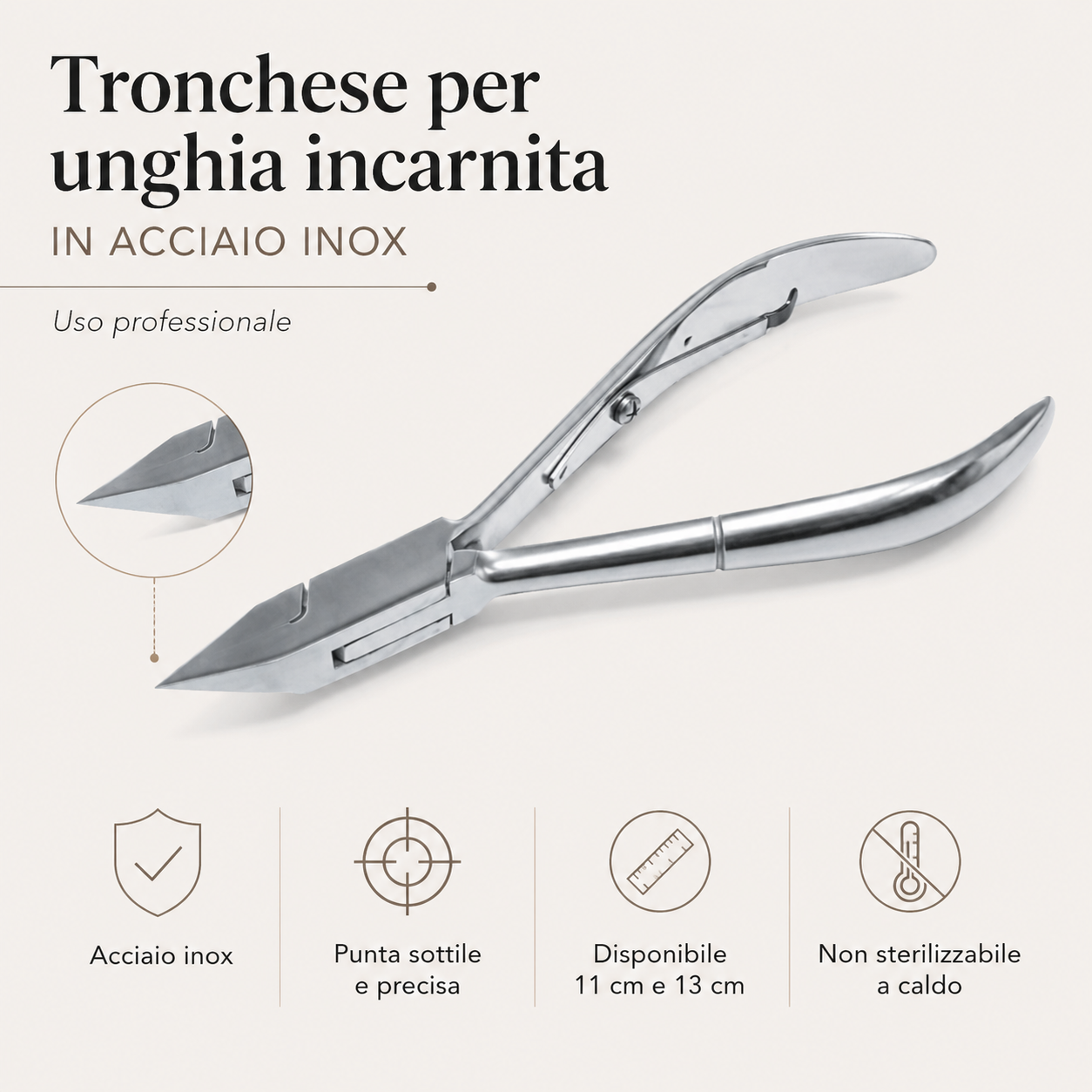 Tronchese Unghia Incarnita Acciaio Inox