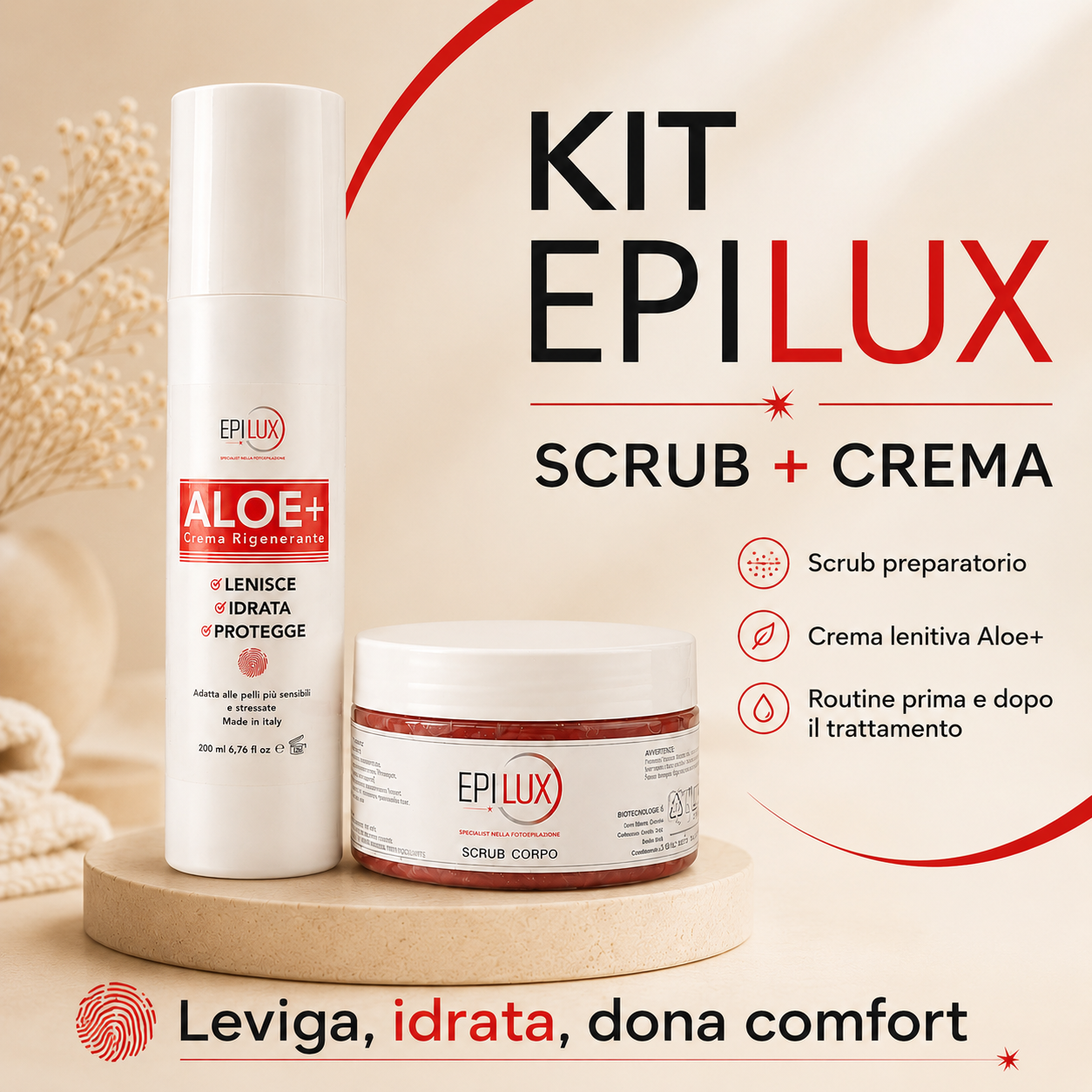 KIT EPILUX Crema + Scrub