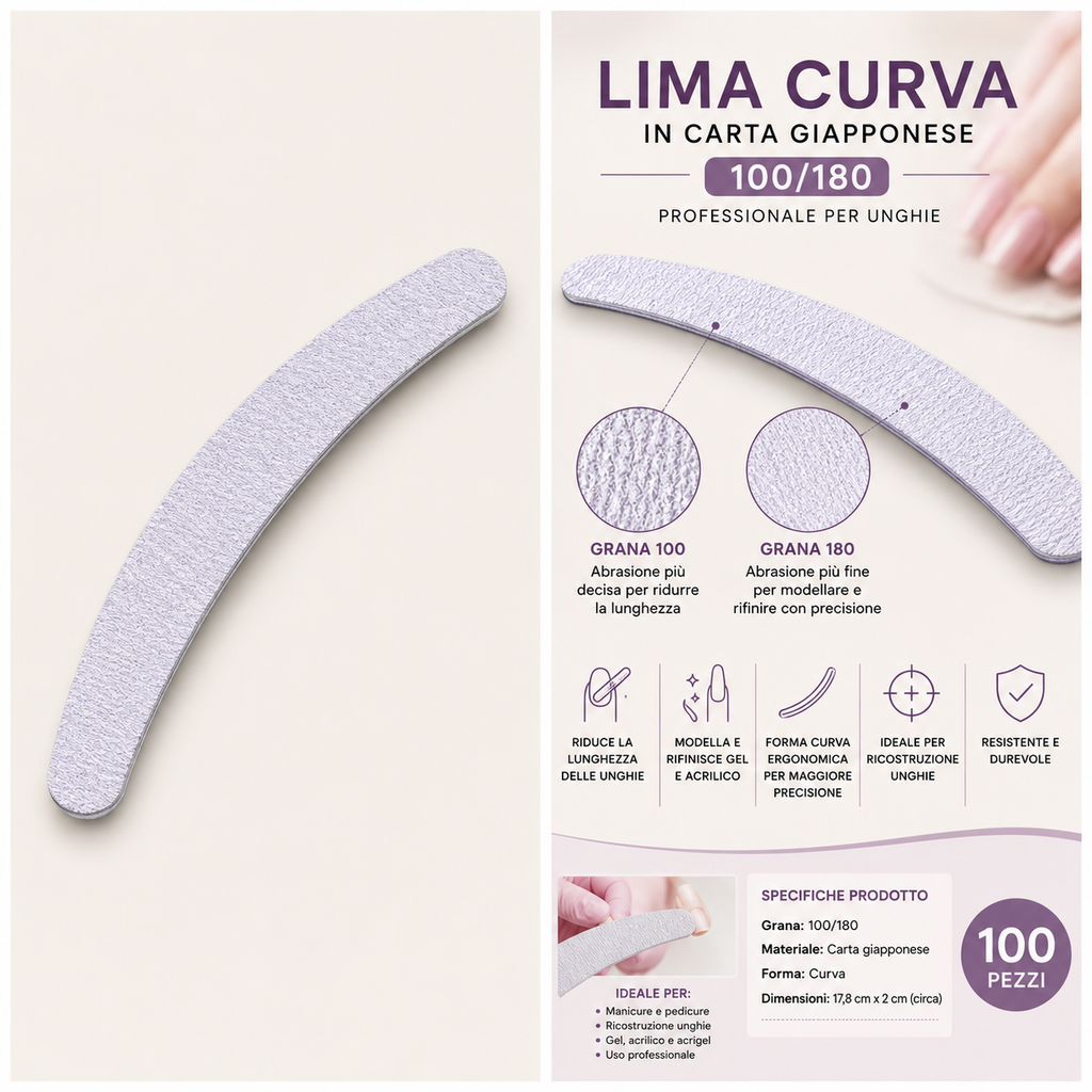 Lima Curva In Carta Giapponese 100/180
