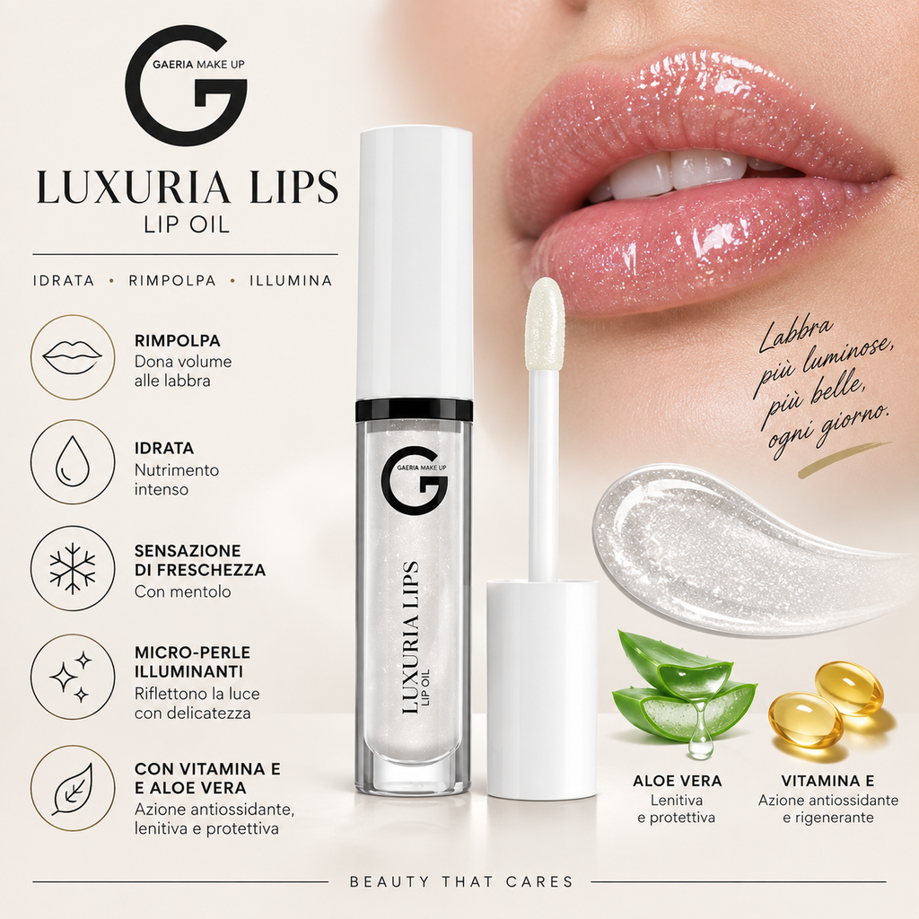 LUXURIA LIPS LIP OIL – Lip oil rimpolpante e idratante con micro-perle 5 ml