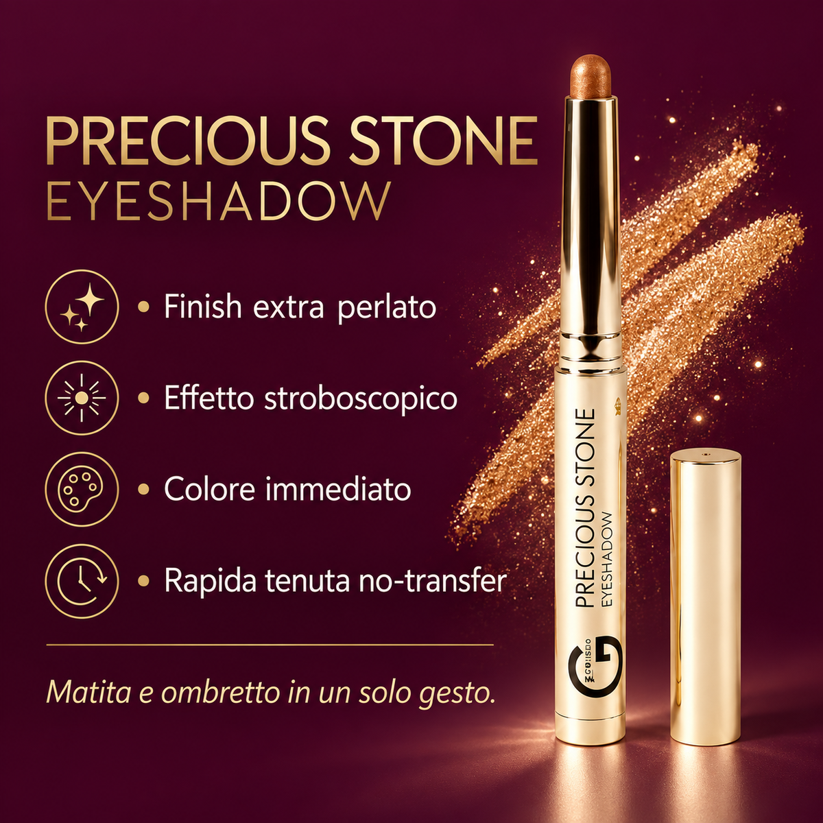 PRECIOUS STONE EYESHADOW – Ombretto stick oro/bronzo 1,6 g