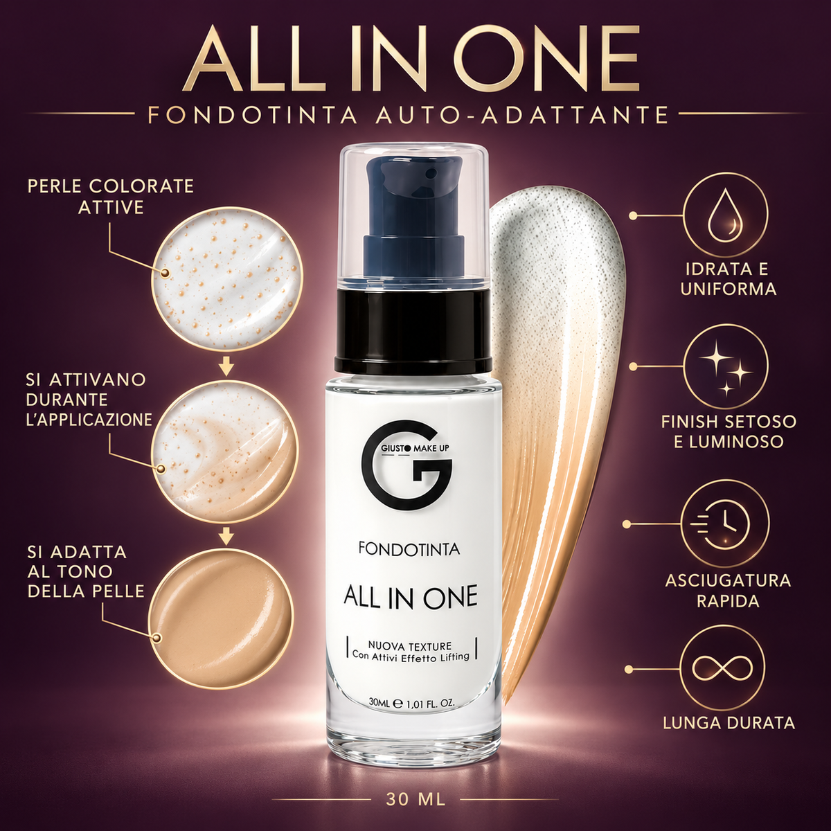 Fondotinta Auto-Adattante All in One – 30 ml