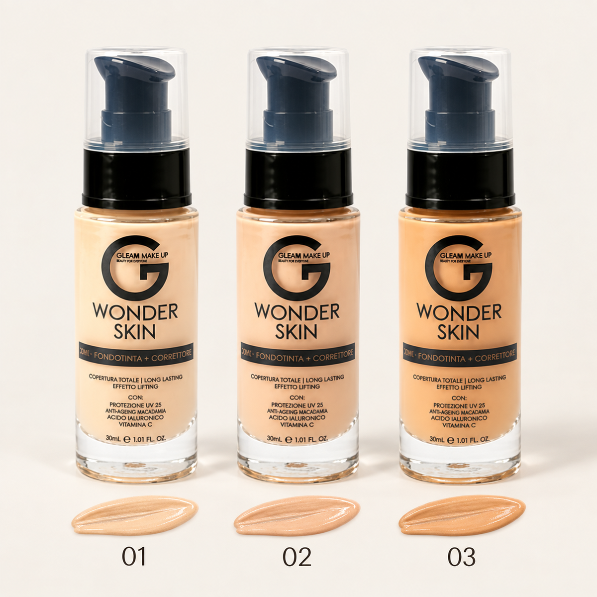 Fondotinta + Correttore Wonder Skin SPF 25 – 30 ml