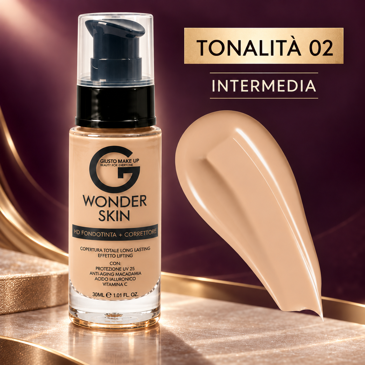 Fondotinta + Correttore Wonder Skin SPF 25 – 30 ml