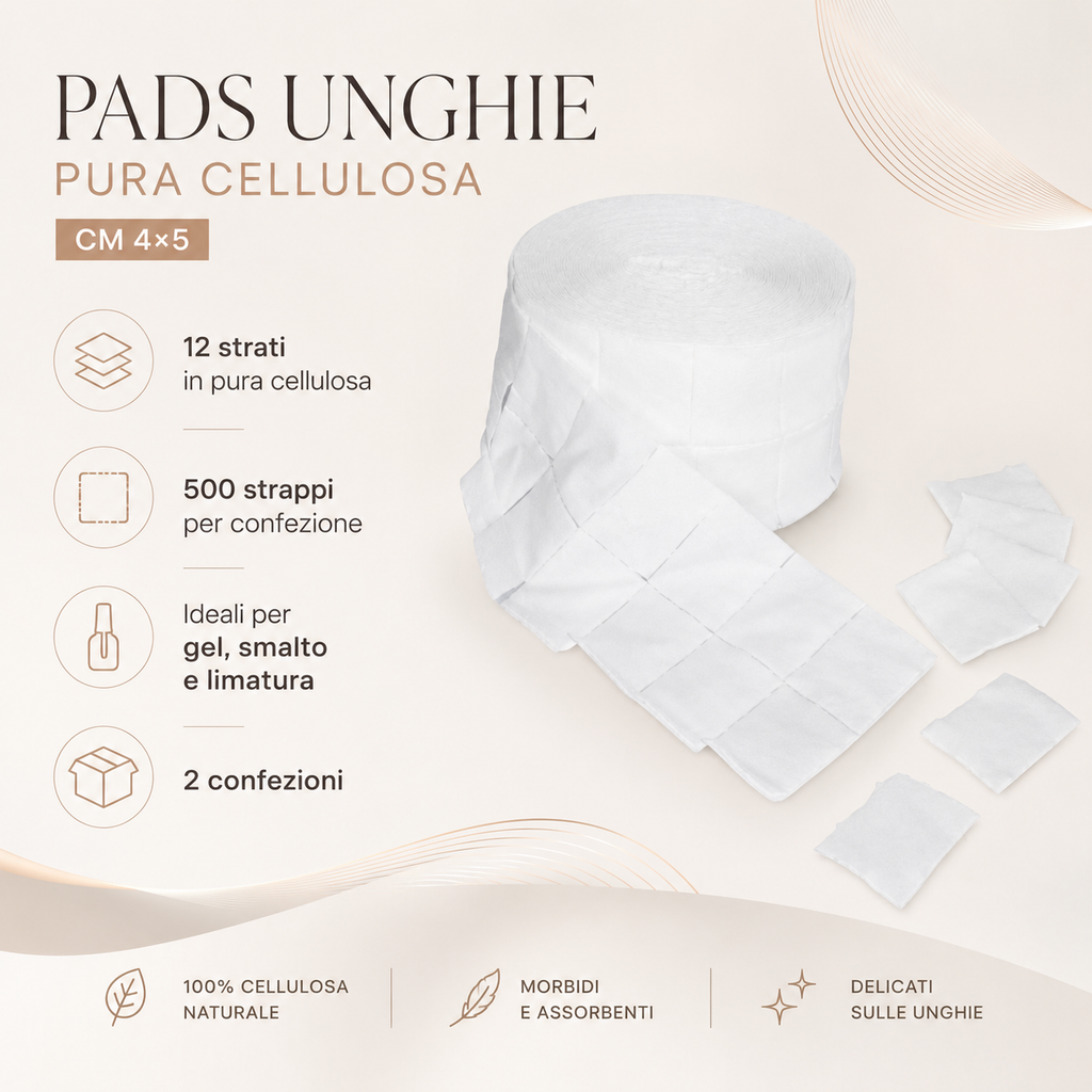 Pads Unghie Pura Cellulosa 500 strappi – Conf. 2 pz