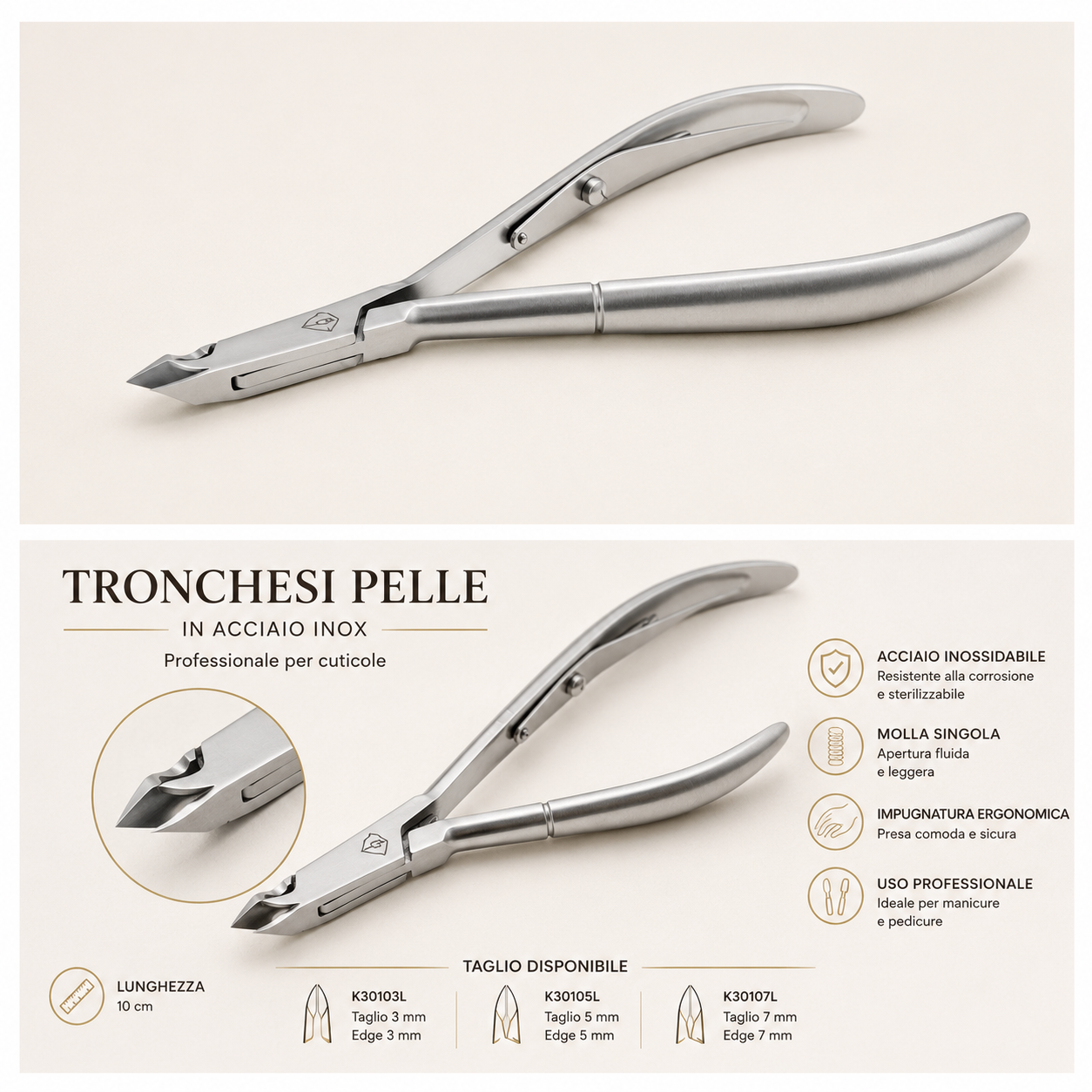 Tronchesi Pelle 10 cm morso 5 mm