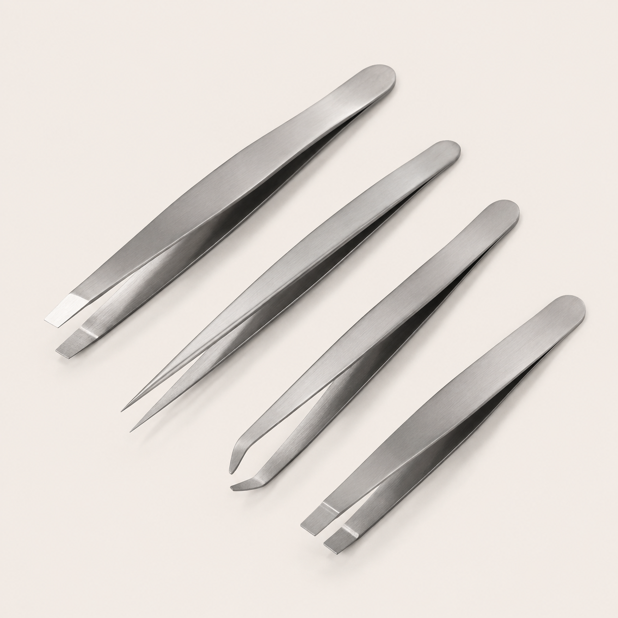 Pinzette Professionali per Sopracciglia in Acciaio Inox