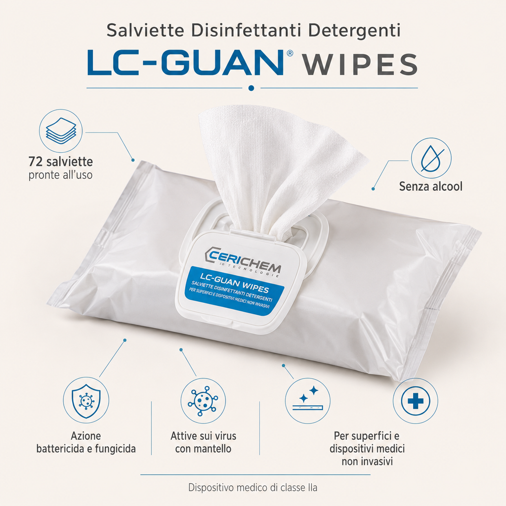 Salviette Disinfettanti Detergenti Lc-Guan Wipes 72pz