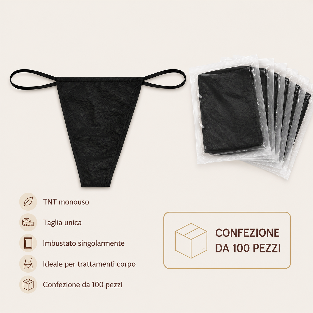 Tanga Uomo Nero in TNT 100pz