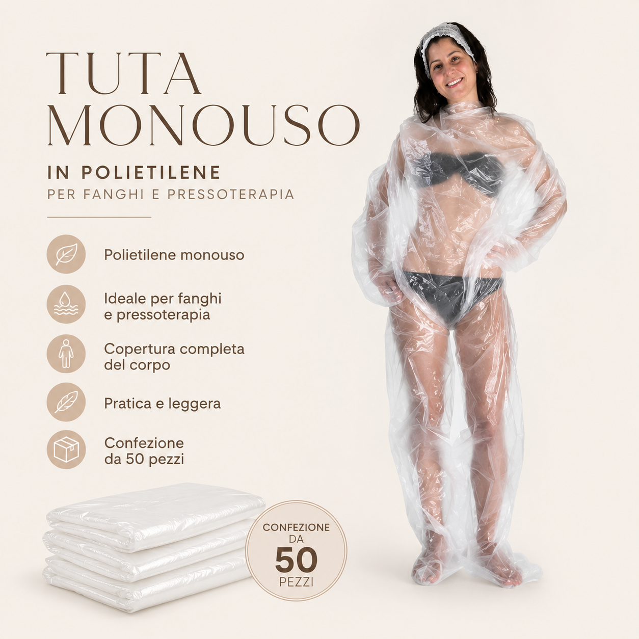 Tuta in Polietilene per Dimagrimento e Fanghi 50pz