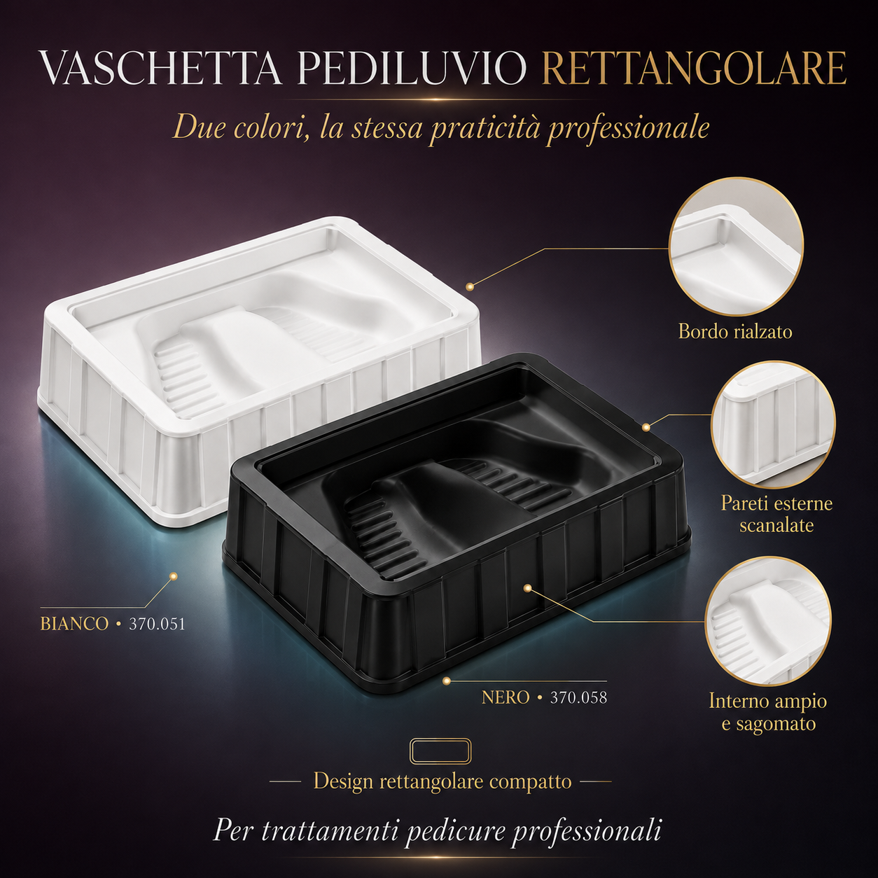 Vaschette Pediluvio Bianco/Nero